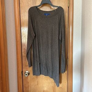XXL APT 9 asymmetric tunic sweater black brown marble